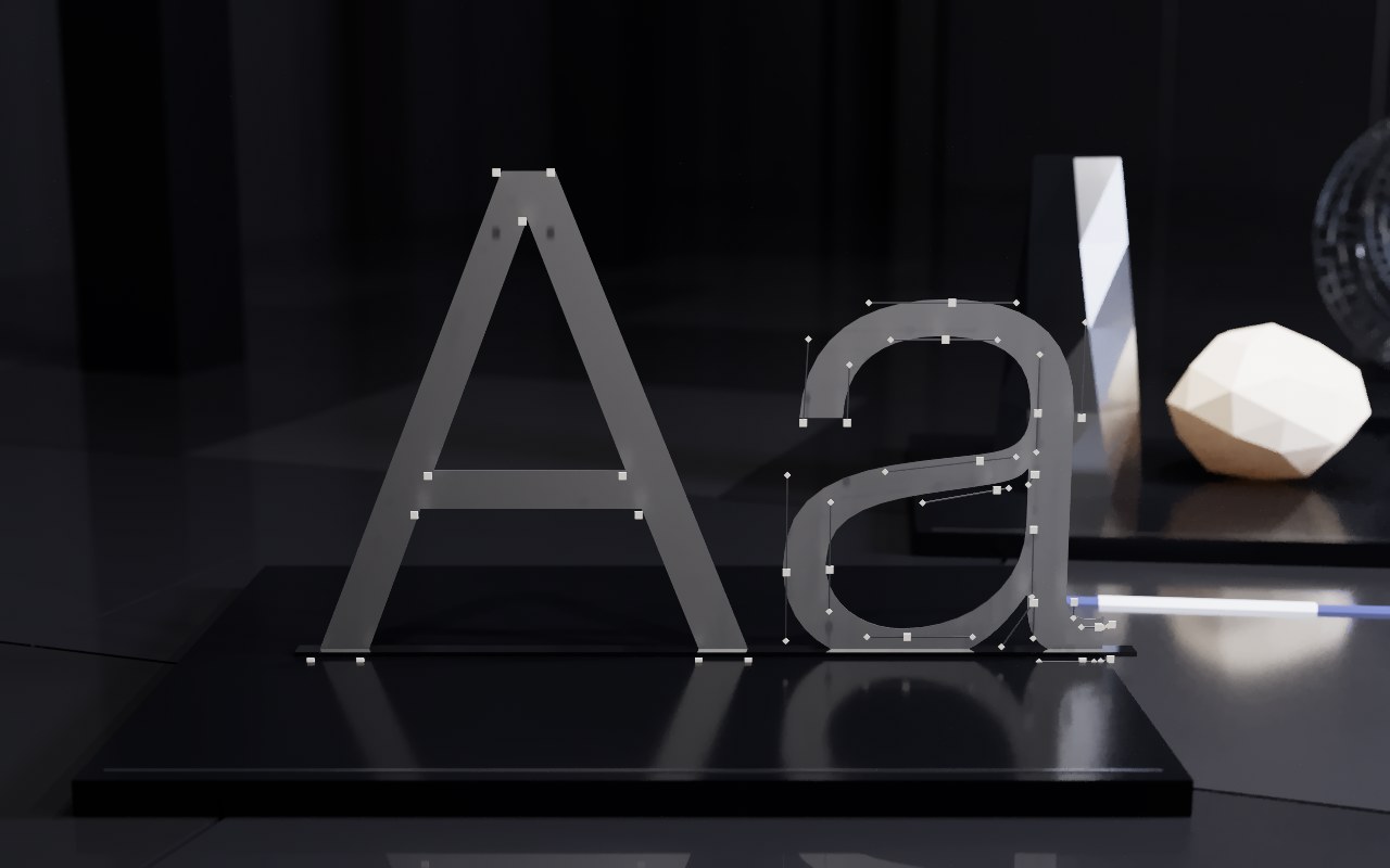 Set type as thin plates, with the outline's points and handles floating in front.