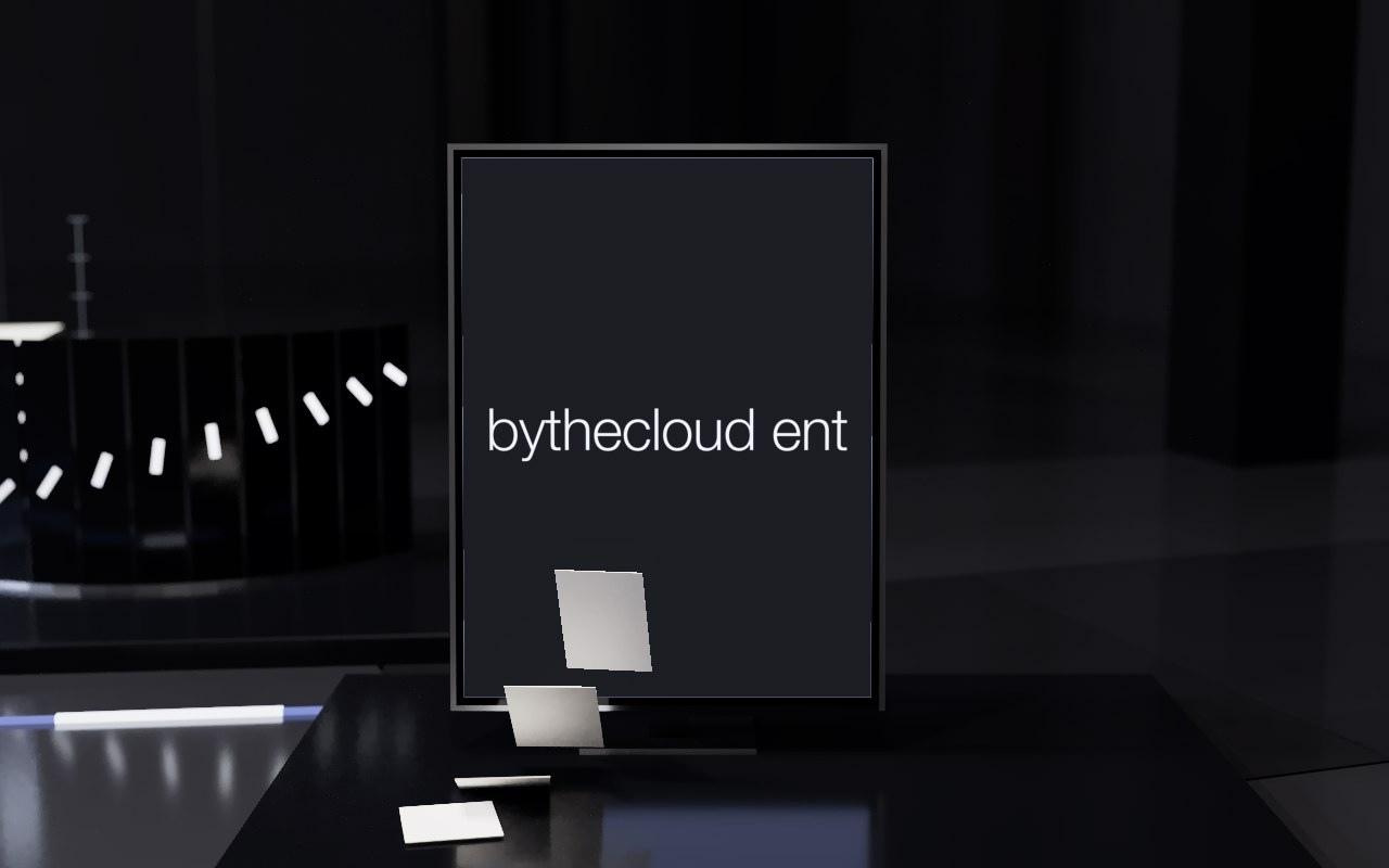 A lit screen carrying this site's name, with sheets of the document lifting toward it.