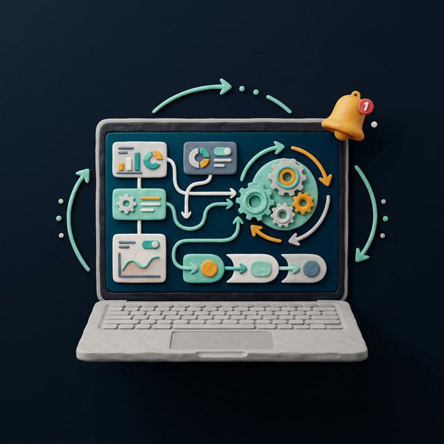 Marketing Automation — Dashboard 3D Illustration